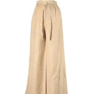 NWT CYNTHIA STEFFE WIDE LEG LINEN TROUSER TIE BELT HIGH-WAIST TAN BEIGE $195